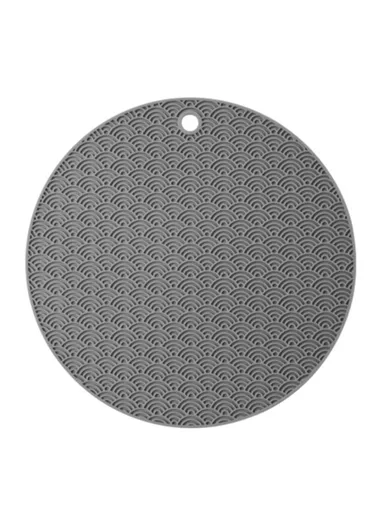 Round Silicone Anti-scalding Bowl Dish ,Pad Dining Table Protection Mat - Grey