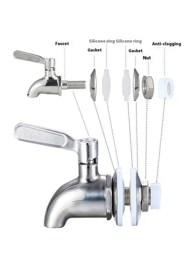 5L Clear High Borosilicate Glass Juice Infuser with Faucet Beverage Dispenser with Wooden Base (BPA Free, No FDA)