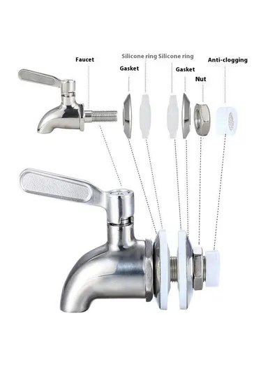 7.5L Clear High Borosilicate Glass Juice Infuser with Faucet Beverage Dispenser with Wooden Base (BPA Free, No FDA)