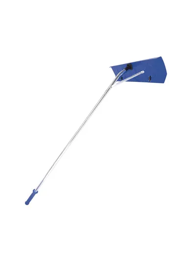 Adjustable Roof Snow Rake with Wheels Aluminum Telescoping Handle Snow Scraper - Blue