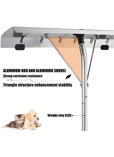 Adjustable Roof Snow Rake with Wheels Aluminum Telescoping Handle Snow Scraper - Blue