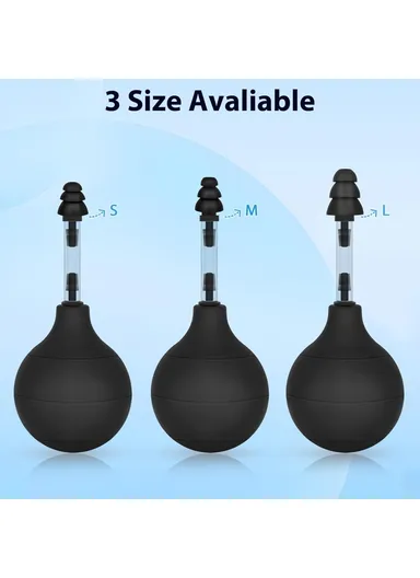 Ear Pressure Relief Device for Instant Headache Relief with 3 Interchangeable Ear Tips Migraine, Ear Symptoms Reliever - Black