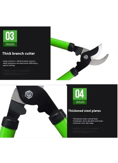 High Carbon Steel Heavy Duty Pruning Shears Thick Branches Garden Pruners Tree Trimmer Powerful Cutting Tool - Red