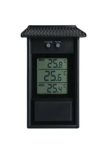 LCD Screen Outdoor Electronic Thermometer Waterproof Temperature Meter - Black