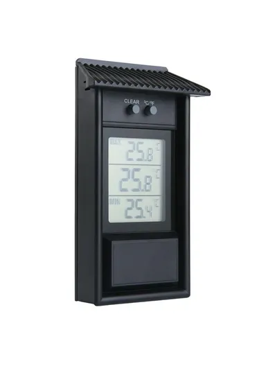 LCD Screen Outdoor Electronic Thermometer Waterproof Temperature Meter - Black