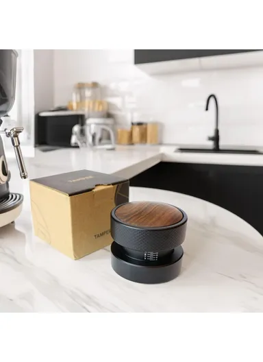 Threaded Bottom Self-Leveling Coffee Tamper, Gravity-Calibrated Pressure Steel Espresso Distributor (BPA-Free, No FDA) - 51mm