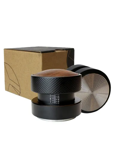 Threaded Bottom Self-Leveling Coffee Tamper, Gravity-Calibrated Pressure Steel Espresso Distributor (BPA-Free, No FDA) - 51mm