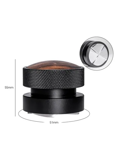 4-Blade Bottom Coffee Tamper, Gravity-Calibrated Pressure Steel Espresso Distributor (BPA-Free, No FDA) - 51mm