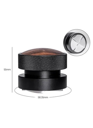 4-Blade Bottom Coffee Tamper, Gravity-Calibrated Pressure Steel Espresso Distributor (BPA-Free, No FDA) - 58.35mm