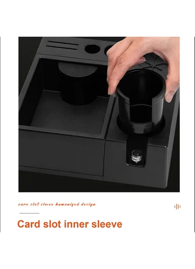 Espresso Tamping Station Accessory Organizer with Knock Box for 51 / 53 / 58mm Portafilters (BPA-Free, No FDA) - Black