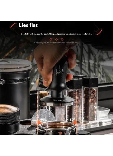 Coffee Tamper, Espresso Distribution Tool, Adjustable Pressure Spring, Loaded Tamper - Black