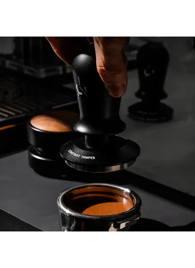Coffee Tamper, Espresso Distribution Tool, Adjustable Pressure Spring, Loaded Tamper - Black