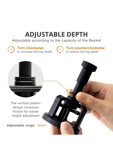 53mm Coffee Distribution Tool, Magnetic Base, Adjustable Depth Needle Espresso Powder Distributor (D5.3 x H12.5)cm