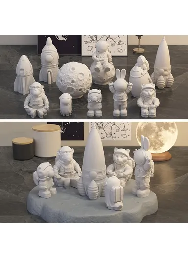 Space Rabbit Shape, DIY Silicone Fondant Mold Cake, Decorating Tool