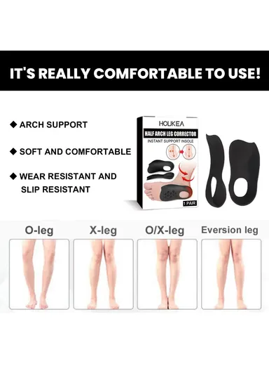 1 Pair Arch Support, Half Insoles Flat Feet O-Shaped Legs Correction Insoles