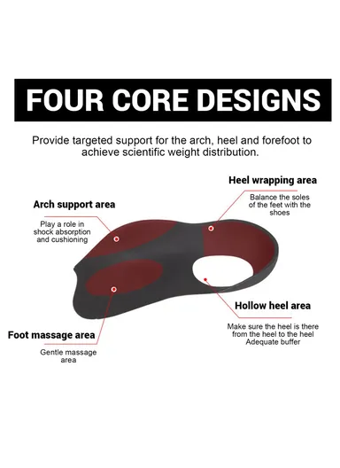 1 Pair Arch Support, Half Insoles Flat Feet O-Shaped Legs Correction Insoles