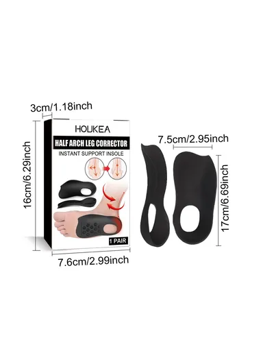 1 Pair Arch Support, Half Insoles Flat Feet O-Shaped Legs Correction Insoles
