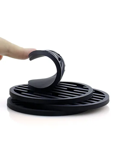 6Pcs Silicone Coasters, Set with Holder Non-Slip Tabletop, Protection for Kinds Cups, Hot or Cold -  Dark Blue