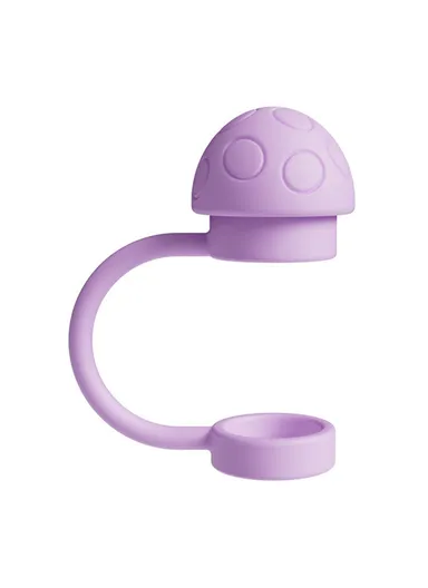 Insulated Tumbler Silicone Straw Cover Dustproof 10mm Straw Mushroom Cap (FDA Tested, BPA-Free) - Purple