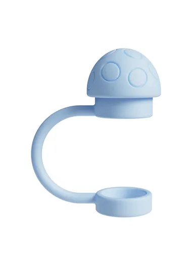 Insulated Tumbler Silicone Straw Cover Dustproof 10mm Straw Mushroom Cap (FDA Tested, BPA-free) - Blue