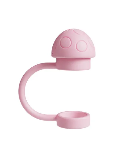 Insulated Tumbler Silicone Straw Cover Dustproof 10mm Straw Mushroom Cap (FDA Tested, BPA-free) - Pink