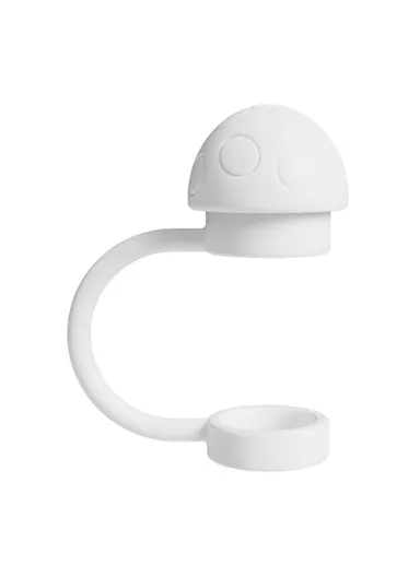 Insulated Tumbler Silicone Straw Cover Dustproof 10mm Straw Mushroom Cap (FDA Tested, BPA-free) - White
