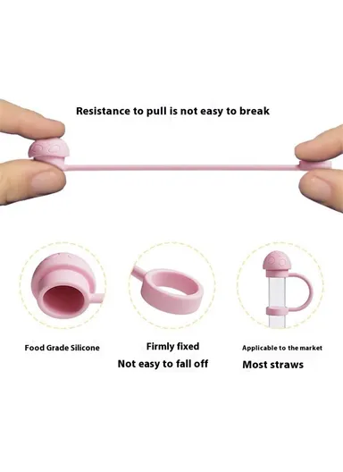 Insulated Tumbler Silicone Straw Cover Dustproof 10mm Straw Mushroom Cap (FDA Tested, BPA-free) - White