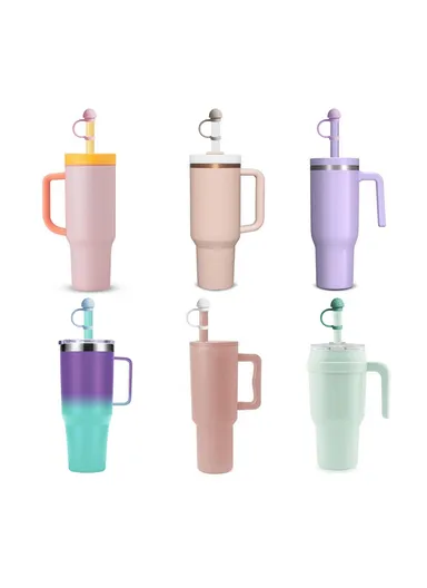 Insulated Tumbler Silicone Straw Cover Dustproof 10mm Straw Mushroom Cap (FDA Tested, BPA-free) - White