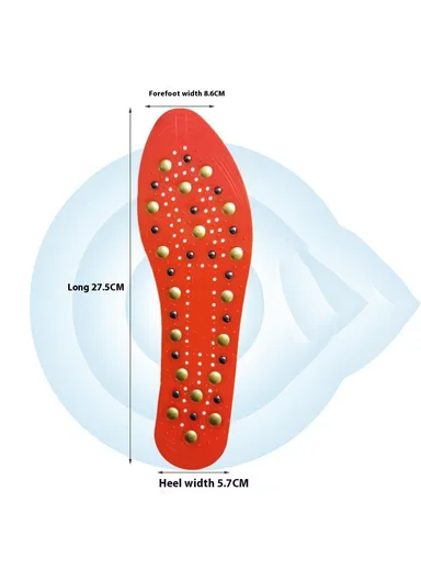 1 Pair Magnetic Circulation Massage Insole Breathable Acupuncture Point Feet Massage Soles - Black