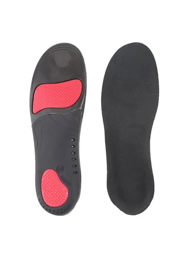Flat Foot Support Insole Orthotic Breathable Massage PU Sports Shock Absorbing Insole - Velvet Black / XS
