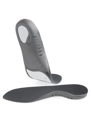 Flat Foot Support Insole Orthotic Breathable Massage PU Sports Shock Absorbing Insole - Velvet Black / XL
