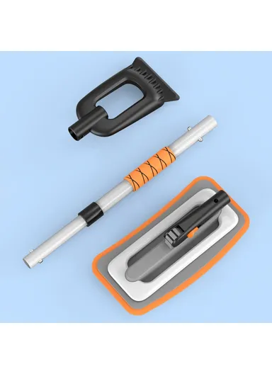 Car Snow Brush Ice Scraper 3 in 1 Extendable Aluminum Alloy Winter Snow Removal Tool - Orange