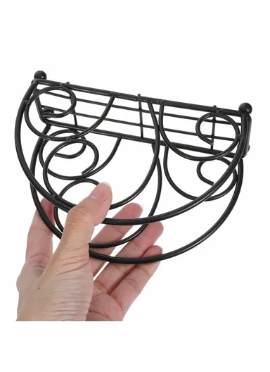 Iron Napkin Holder, Half Round Metal Tissue Dispenser, Table Organizer Decorative Paper Towel Stand - Black