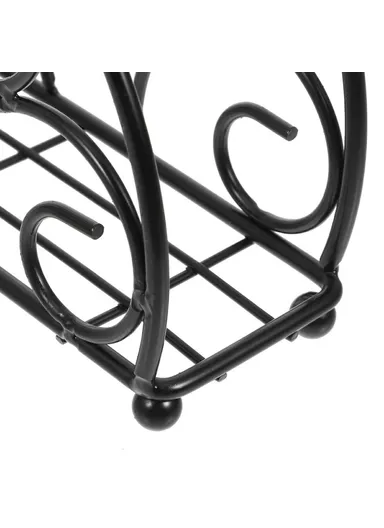 Iron Napkin Holder, Half Round Metal Tissue Dispenser, Table Organizer Decorative Paper Towel Stand - Black