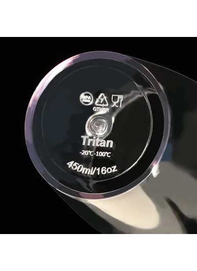 450ml Tritan Straw Cup, Water Bottle, Coffee Mug with Sleeve, Portable Drinkware for Home &amp; Office - Sky Blue