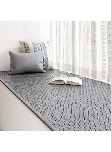 60x180cm Summer Rattan Window Seat Cushion, Cool Windowsill Mat, Bedroom Balcony Cooling Pad - Grey