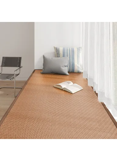 60x180cm Summer Rattan Window Seat Cushion, Cool Windowsill Mat, Bedroom Balcony Cooling Pad - Coffee