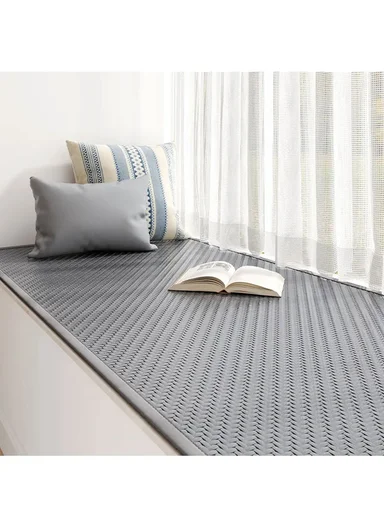 70x210cm Summer Rattan Window Seat Cushion, Cool Windowsill Mat Bedroom Balcony Cooling Pad - Grey