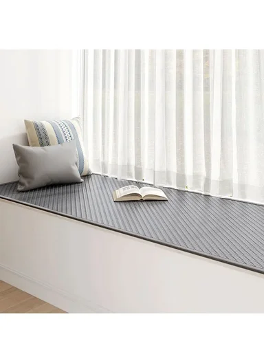 70x210cm Summer Rattan Window Seat Cushion, Cool Windowsill Mat Bedroom Balcony Cooling Pad - Grey