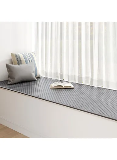 80x210cm Summer Rattan Window Seat Cushion, Cool Windowsill Mat Bedroom Balcony Cooling Pad - Grey