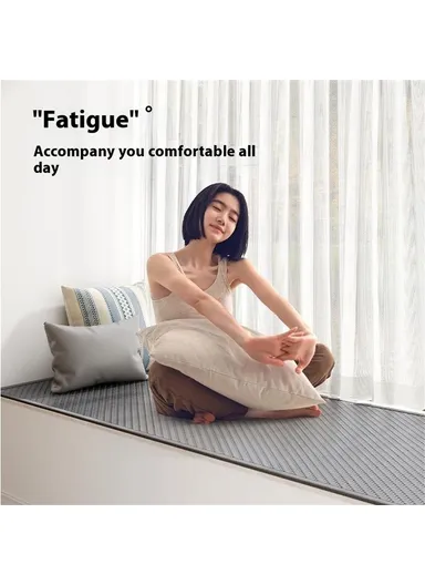 80x210cm Summer Rattan Window Seat Cushion, Cool Windowsill Mat Bedroom Balcony Cooling Pad - Coffee