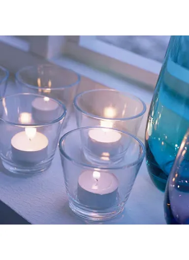 4-PCS Set Glass Candle Holders for Tealight Candles Crystal, Clear Decorative Candlesticks Home Decor