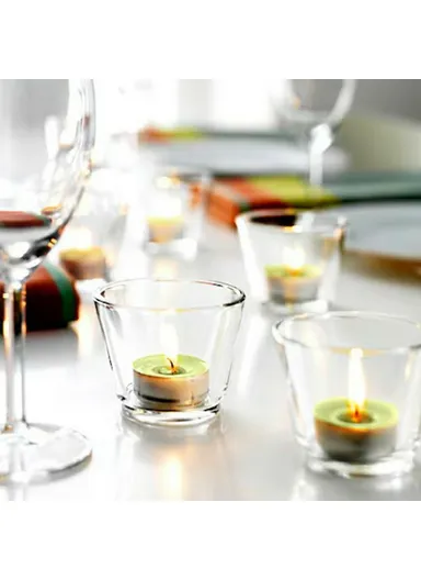 4-PCS Set Glass Candle Holders for Tealight Candles Crystal, Clear Decorative Candlesticks Home Decor