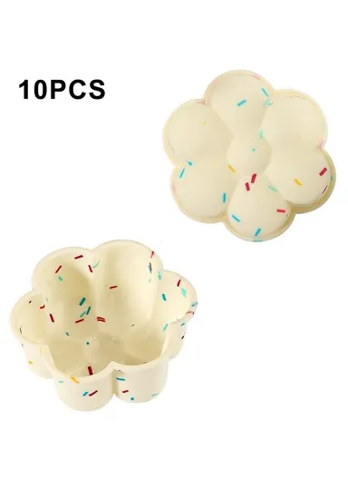 10PCS Silicone Baking Molds DIY Non-stick Cake Cups Baking Tool (BPA Free, FDA Certified) - Flower