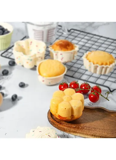 10PCS Silicone Baking Molds DIY Non-stick Cake Cups Baking Tool (BPA Free, FDA Certified) - Moon