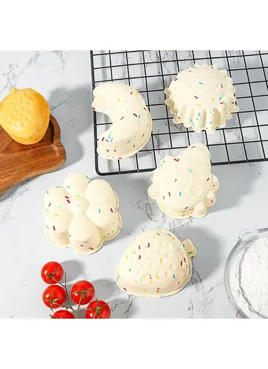 10PCS Silicone Baking Molds DIY Non-stick Cake Cups Baking Tool (BPA Free, FDA Certified) - Moon