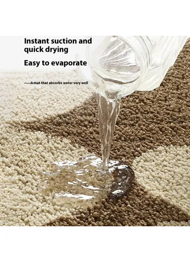 (50 x 80)cm Fresh Floral Bathroom Mat Quick Dry Non-Slip Rug Soft Touch Floor Carpet for Home &amp; Toilet  Flower - Dandelion Grey