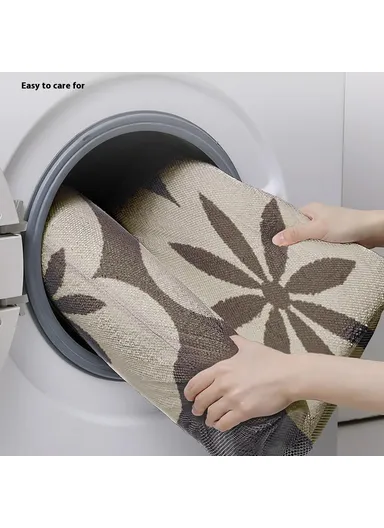 (50 x 80)cm Fresh Floral Bathroom Mat Quick Dry Non-Slip Rug Soft Touch Floor Carpet for Home &amp; Toilet  Flower - Dandelion Grey