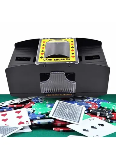 Automatic Card Shuffler for 2 Decks Playing Cards Battery Operated Electric Poker Shuffling Machine