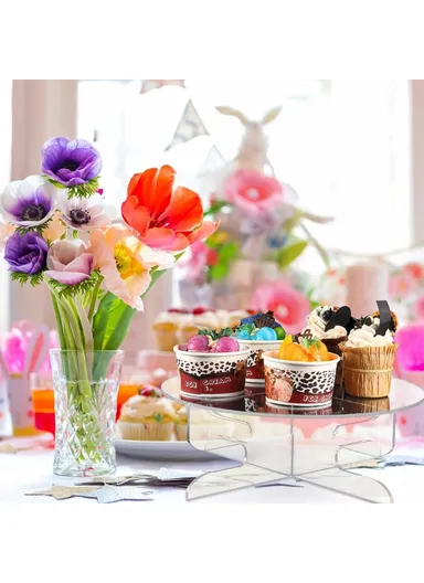 Acrylic Beverage Dispenser Stand Cupcakes Storage Rack Shelf Up To 19cm Diameter - YX172 